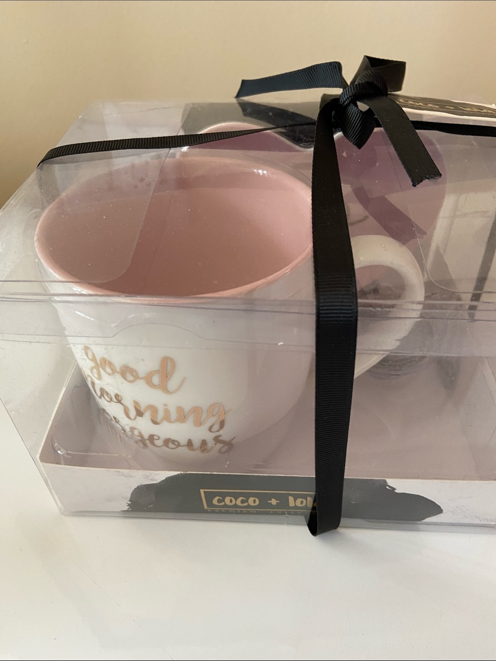 🆕 Pink and White Ceramic Mug - Good Morning Gorgeous